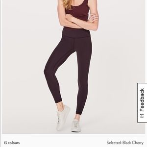 Lululemon black cherry high rise 7/8 pants NWOT